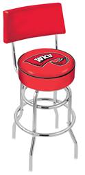  Western Kentucky 25" Double-Ring Swivel Counter Stool with Chrome Finish  