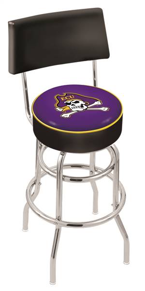  East Carolina 30" Double-Ring Swivel Bar Stool with Chrome Finish  