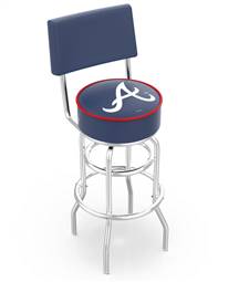  Atlanta Braves 30" Doubleing Swivel Bar Stool with Chrome Finish  