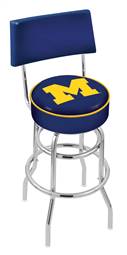  Michigan 30" Double-Ring Swivel Bar Stool with Chrome Finish  