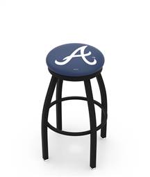  Atlanta Braves 25" Swivel Counter Stool with Black Wrinkle Finish  