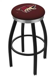 Arizona Coyotes  25" Swivel Counter Stool with a Black Wrinkle and Chrome Finish  