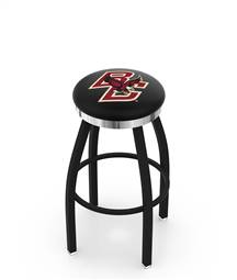  Boston College 25" Swivel Counter Stool with a Black Wrinkle and Chrome Finish  