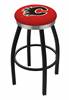  Calgary Flames 25" Swivel Counter Stool with a Black Wrinkle and Chrome Finish  