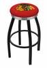  Chicago Blackhawks 25" Swivel Counter Stool with a Black Wrinkle and Chrome Finish  