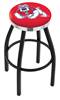  Fresno State 25" Swivel Counter Stool with a Black Wrinkle and Chrome Finish  