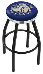  Georgetown 25" Swivel Counter Stool with a Black Wrinkle and Chrome Finish  