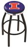  Illinois 25" Swivel Counter Stool with a Black Wrinkle and Chrome Finish  