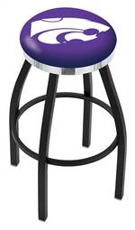  Kansas State 25" Swivel Counter Stool with a Black Wrinkle and Chrome Finish  