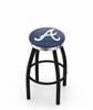  Atlanta Braves 25" Swivel Counter Stool with a Black Wrinkle and Chrome Finish  