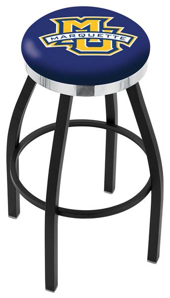  Marquette 25" Swivel Counter Stool with a Black Wrinkle and Chrome Finish  