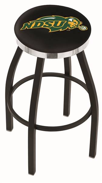  North Dakota State 25" Swivel Counter Stool with a Black Wrinkle and Chrome Finish  