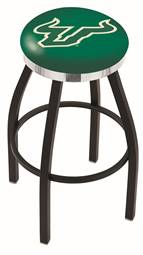 South Florida 25" Swivel Counter Stool with a Black Wrinkle and Chrome Finish  