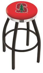  Stanford 25" Swivel Counter Stool with a Black Wrinkle and Chrome Finish  