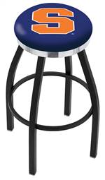  Syracuse 25" Swivel Counter Stool with a Black Wrinkle and Chrome Finish  