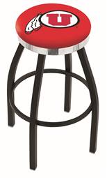  Utah 25" Swivel Counter Stool with a Black Wrinkle and Chrome Finish  