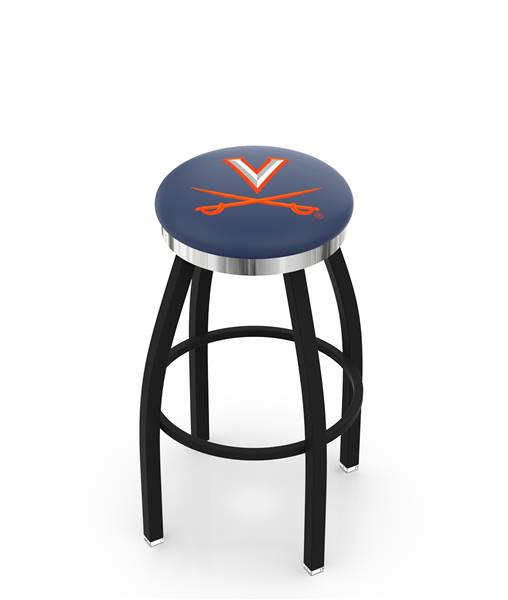  Virginia 25" Swivel Counter Stool with a Black Wrinkle and Chrome Finish  