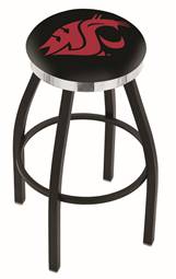  Washington State 25" Swivel Counter Stool with a Black Wrinkle and Chrome Finish  