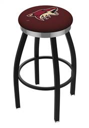 Arizona Coyotes  30" Swivel Bar Stool with a Black Wrinkle and Chrome Finish  