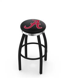  Alabama 30" Swivel Bar Stool with a Black Wrinkle and Chrome Finish  