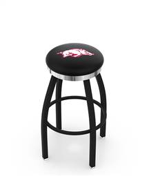  Arkansas 30" Swivel Bar Stool with a Black Wrinkle and Chrome Finish  