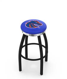  Boise State 30" Swivel Bar Stool with a Black Wrinkle and Chrome Finish  