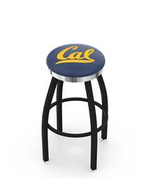  Cal 30" Swivel Bar Stool with a Black Wrinkle and Chrome Finish  