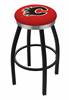  Calgary Flames 30" Swivel Bar Stool with a Black Wrinkle and Chrome Finish  