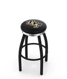  Central Florida 30" Swivel Bar Stool with a Black Wrinkle and Chrome Finish  