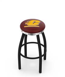  Central Michigan 30" Swivel Bar Stool with a Black Wrinkle and Chrome Finish  