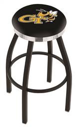  Georgia Tech 30" Swivel Bar Stool with a Black Wrinkle and Chrome Finish  