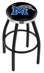  Memphis 30" Swivel Bar Stool with a Black Wrinkle and Chrome Finish  