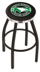  North Dakota 30" Swivel Bar Stool with a Black Wrinkle and Chrome Finish  