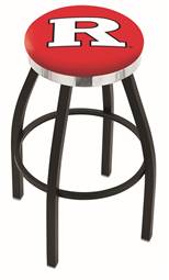  Rutgers 30" Swivel Bar Stool with a Black Wrinkle and Chrome Finish  