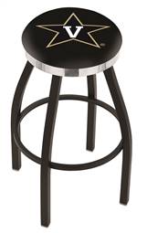  Vanderbilt 30" Swivel Bar Stool with a Black Wrinkle and Chrome Finish  