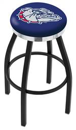  Gonzaga 36" Swivel Bar Stool with a Black Wrinkle and Chrome Finish  