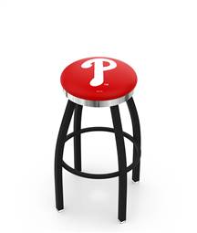  Philadelphia Phillies 36" Swivel Bar Stool with a Black Wrinkle and Chrome Finish  