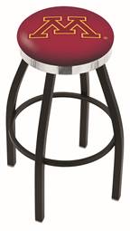  Minnesota 36" Swivel Bar Stool with a Black Wrinkle and Chrome Finish  