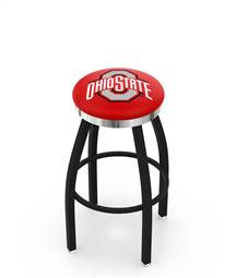  Ohio State 36" Swivel Bar Stool with a Black Wrinkle and Chrome Finish  