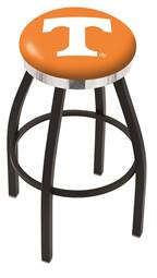  Tennessee 36" Swivel Bar Stool with a Black Wrinkle and Chrome Finish  