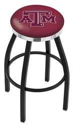  Texas A&M 36" Swivel Bar Stool with a Black Wrinkle and Chrome Finish  