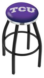  TCU 36" Swivel Bar Stool with a Black Wrinkle and Chrome Finish  