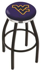  West Virginia 36" Swivel Bar Stool with a Black Wrinkle and Chrome Finish  