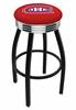 Montreal Canadiens 25" Swivel Counter Stool with a Black Wrinkle and Chrome Finish  
