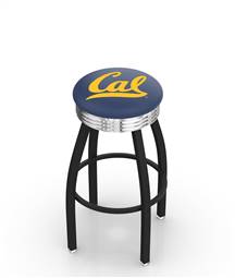  Cal 25" Swivel Counter Stool with a Black Wrinkle and Chrome Finish  