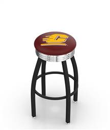  Central Michigan 25" Swivel Counter Stool with a Black Wrinkle and Chrome Finish  