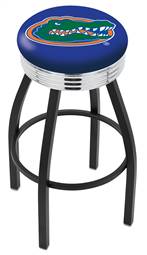  Florida 25" Swivel Counter Stool with a Black Wrinkle and Chrome Finish  