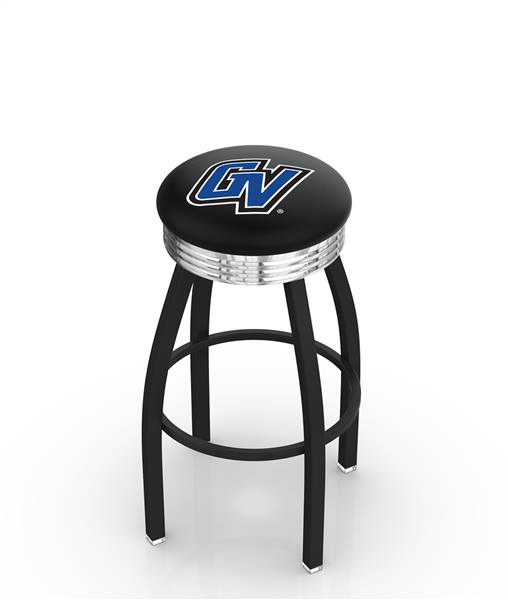  Grand Valley State 25" Swivel Counter Stool with a Black Wrinkle and Chrome Finish  