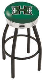  Hawaii 25" Swivel Counter Stool with a Black Wrinkle and Chrome Finish  