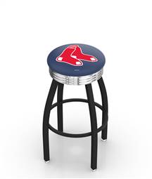  Boston Red Sox 25" Swivel Counter Stool with a Black Wrinkle and Chrome Finish  